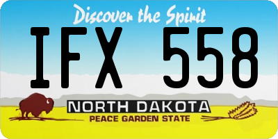 ND license plate IFX558