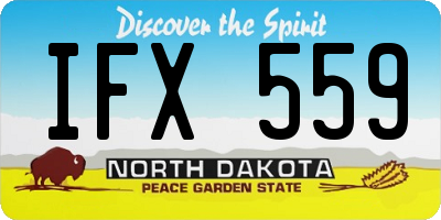 ND license plate IFX559