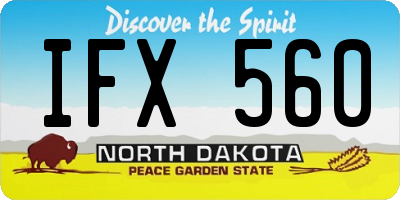 ND license plate IFX560