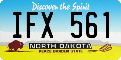 ND license plate IFX561