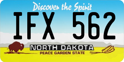 ND license plate IFX562