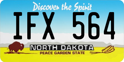 ND license plate IFX564