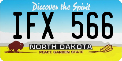 ND license plate IFX566
