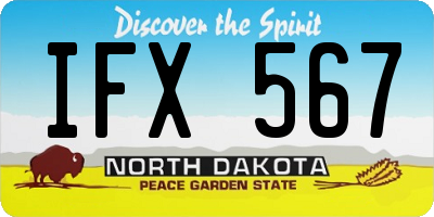 ND license plate IFX567