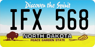 ND license plate IFX568