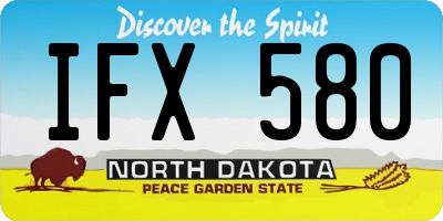 ND license plate IFX580