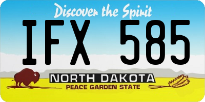 ND license plate IFX585