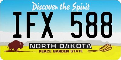 ND license plate IFX588