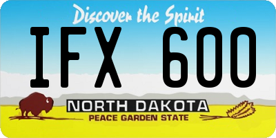 ND license plate IFX600