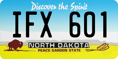 ND license plate IFX601