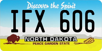 ND license plate IFX606