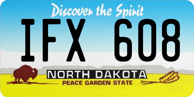 ND license plate IFX608