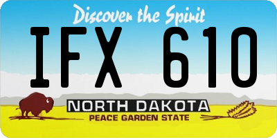 ND license plate IFX610