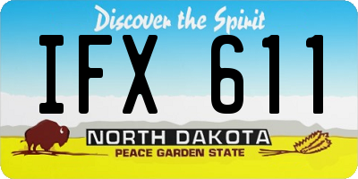 ND license plate IFX611