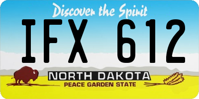 ND license plate IFX612