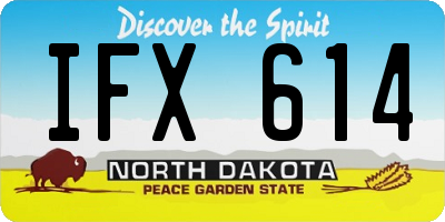 ND license plate IFX614