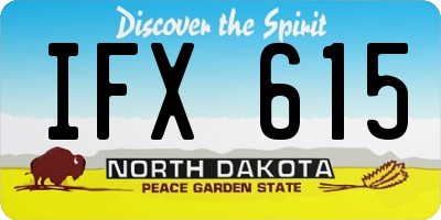 ND license plate IFX615
