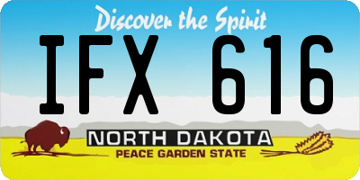 ND license plate IFX616
