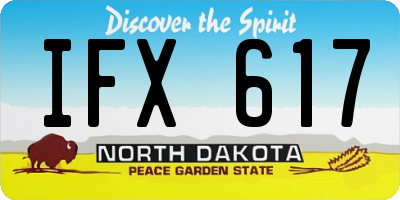 ND license plate IFX617