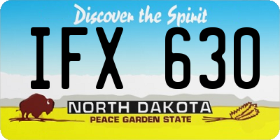 ND license plate IFX630