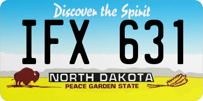 ND license plate IFX631