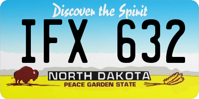 ND license plate IFX632