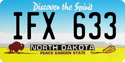 ND license plate IFX633