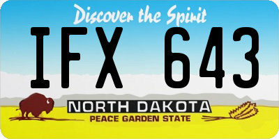 ND license plate IFX643