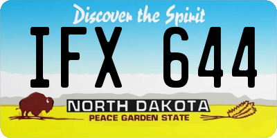 ND license plate IFX644