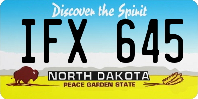 ND license plate IFX645