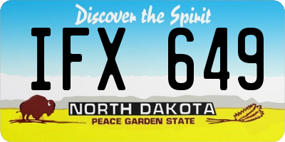 ND license plate IFX649