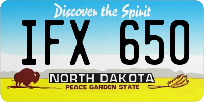 ND license plate IFX650