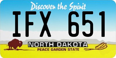 ND license plate IFX651