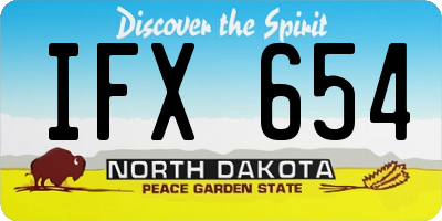 ND license plate IFX654