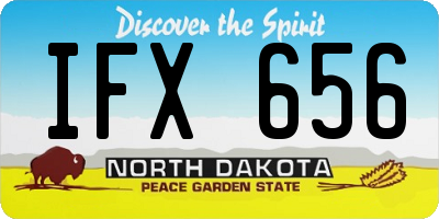 ND license plate IFX656