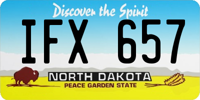 ND license plate IFX657