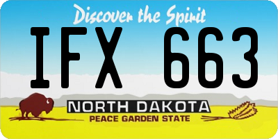 ND license plate IFX663