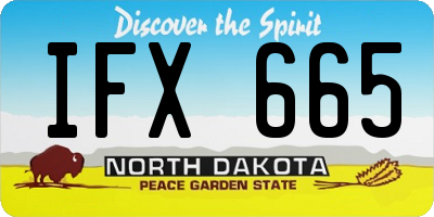 ND license plate IFX665
