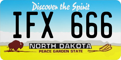 ND license plate IFX666