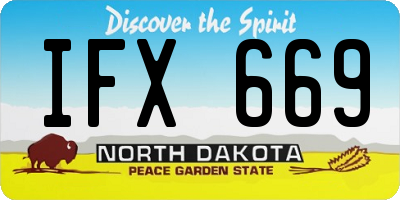 ND license plate IFX669