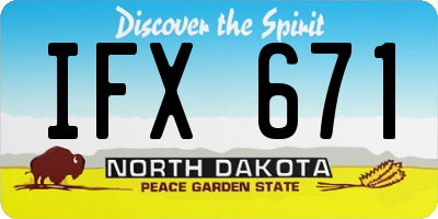 ND license plate IFX671