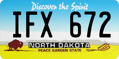 ND license plate IFX672