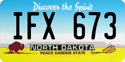 ND license plate IFX673