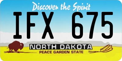ND license plate IFX675