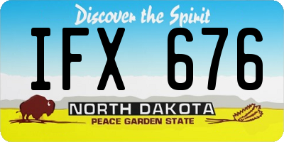 ND license plate IFX676