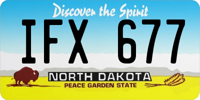 ND license plate IFX677