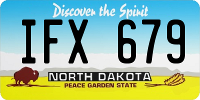 ND license plate IFX679