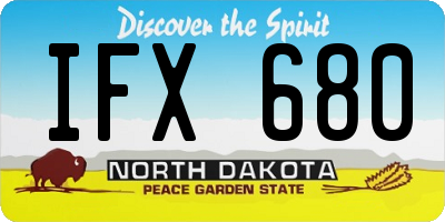 ND license plate IFX680