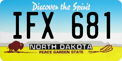 ND license plate IFX681