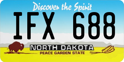 ND license plate IFX688